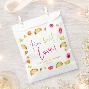 Sachets En Papier Taco à propos d'amour ! Fête de douche de mariée