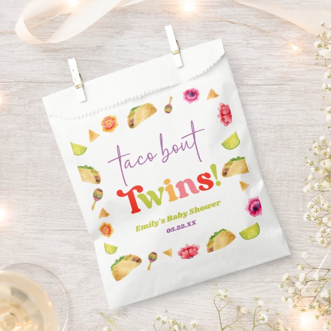 Sachets En Papier Taco Bout Twins ! Baby shower Fiesta (Coupé)