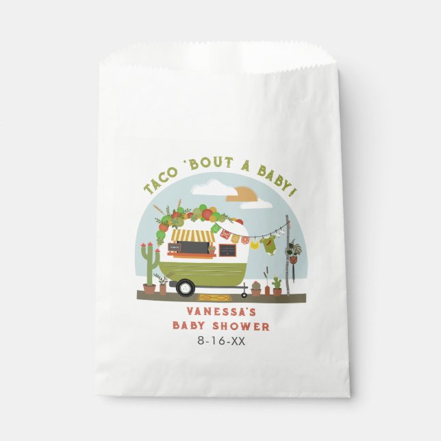 Sachets En Papier Taco Bout Un Baby shower Vert Neutre Bébé (Devant)
