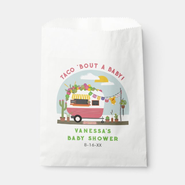 Sachets En Papier Taco Bout Un Bébé Hot Pink Girl Baby shower (Devant)