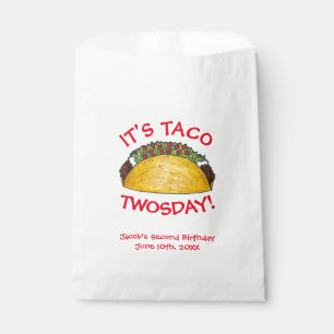 Sachets En Papier Taco TWOSday Mardi 2 Anniversaire fête Fiesta