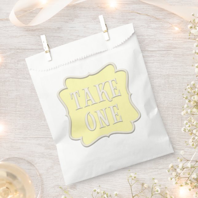 Sachets En Papier "Take One" Wonderland Tea Party Pastel Jaune (Coupé)