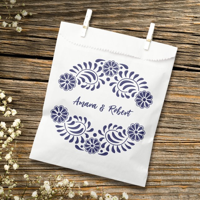 Sachets En Papier Talavera bleue mexicaine (Créateur téléchargé)