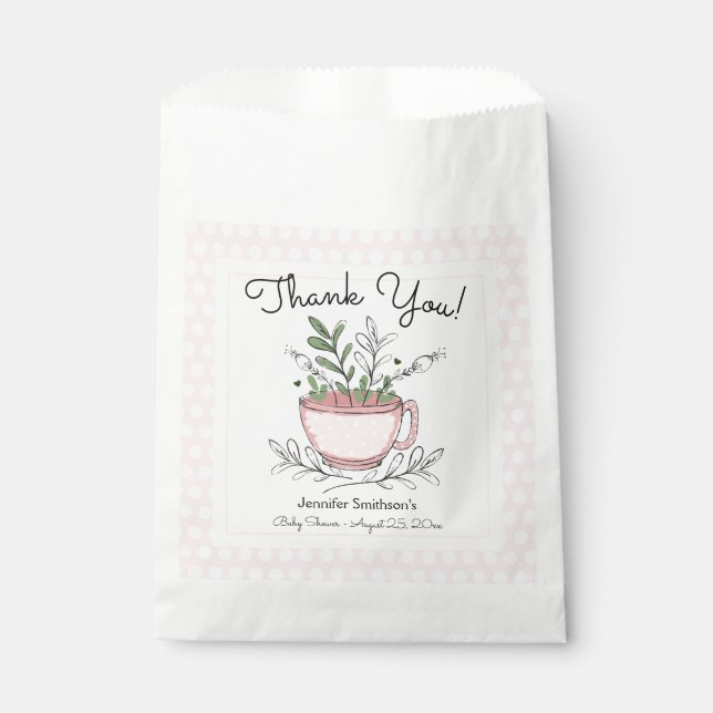 Sachets En Papier Tea Cup Tea Party Baby shower (Devant)