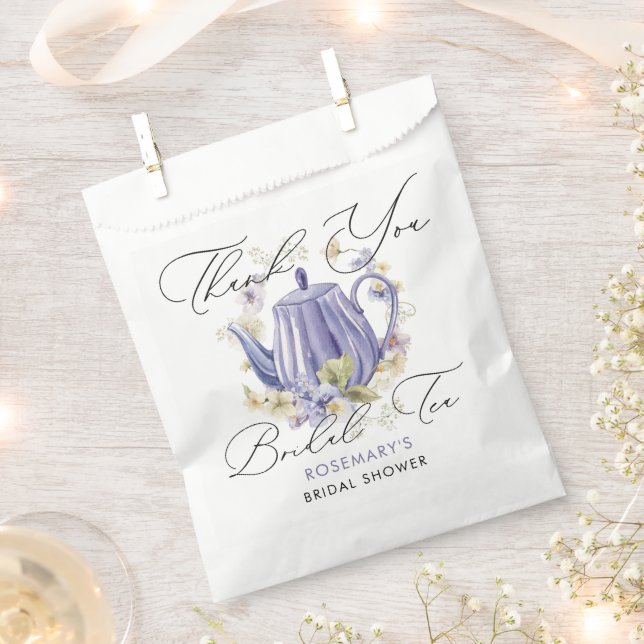 Sachets En Papier Tea nuptiale Purple Teapot Fête des mariées (Coupé)