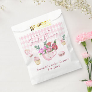 Sachets En Papier Tea Party Quelque chose de sucré brasse du Baby sh