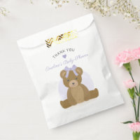 Teddy Ours pourpre Bow fille Baby shower Merci