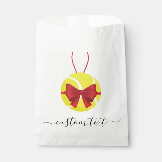 Sachets En Papier Tennis Boule cadeau Noël fête Texte personnalisé S (Devant)