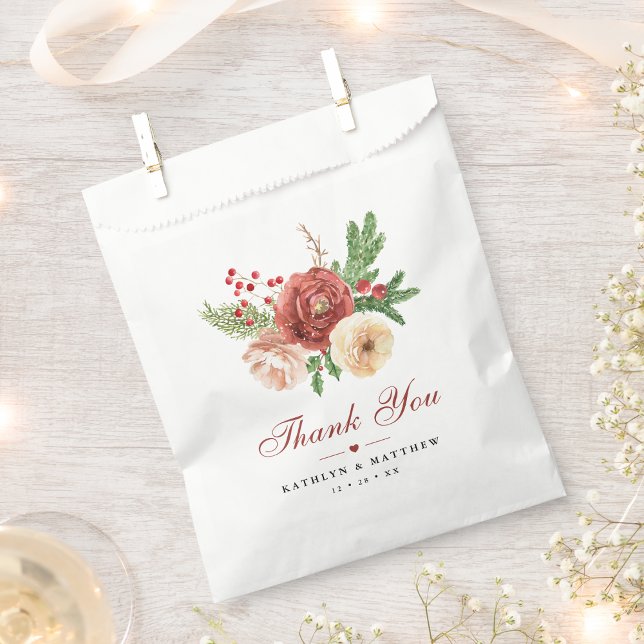 Sachets En Papier Terracotta Floral Pine de Noël Mariage (Créateur téléchargé)