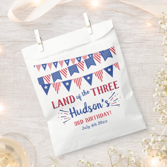 Sachets En Papier Terre Des Trois ! 4 juillet 3ème anniversaire (Coupé)