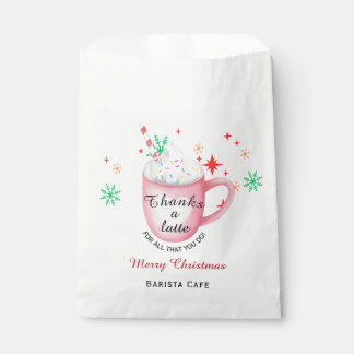 Sachets En Papier Thanks a latte Christmas coffee shop logo