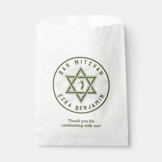 Sachets En Papier Thème de golf Golf Bar Mitzvah (Devant)