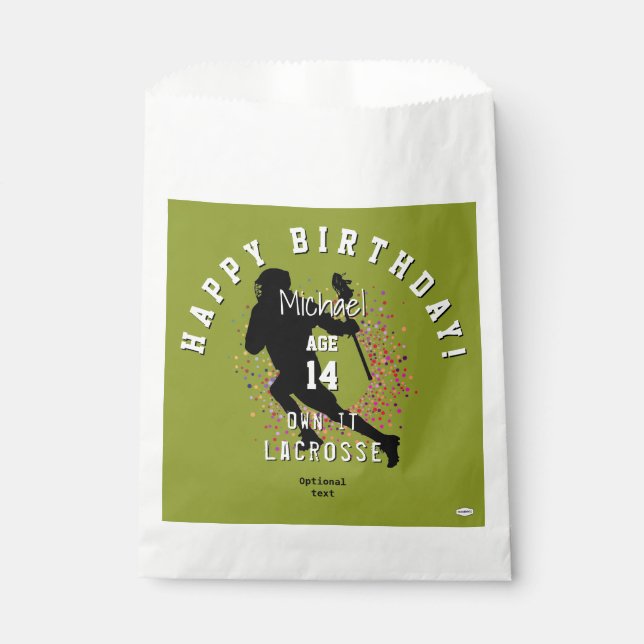 Sachets En Papier Thème LaCrosse Anniversaire Favour Sac HAMbyWG (Devant)