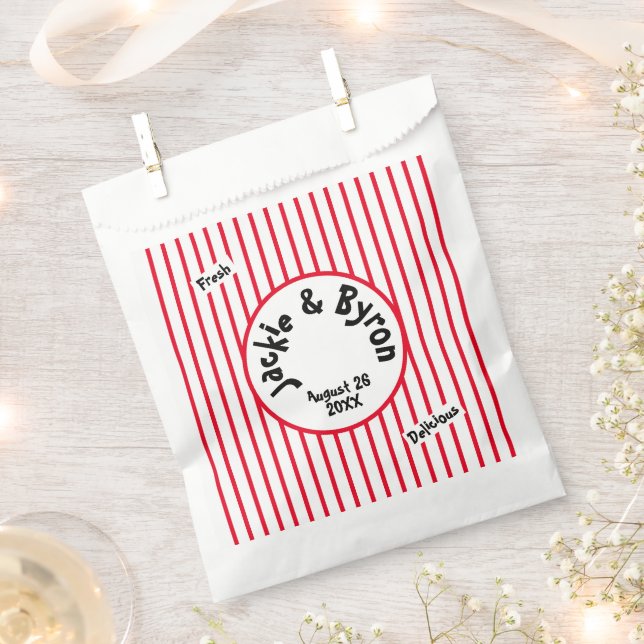 Sachets En Papier Thème Popcorn Personnalisé (Coupé)