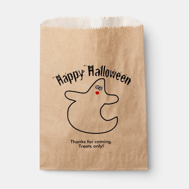 Sachets En Papier Ton texte Halloween Diva Ghost (Devant)