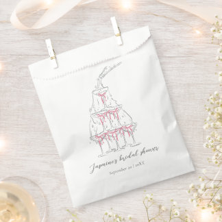 Sachets En Papier Tour de champagne rose coquette noeud papillon ent