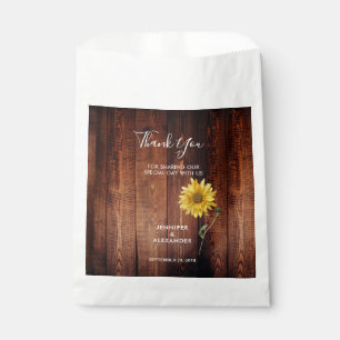 Sachets En Papier Tournesol rustique en bois d'aquarelle merci maria