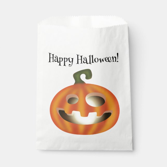 Sachets En Papier Tracer ou traiter Halloween citrouille bonbon sac (Devant)