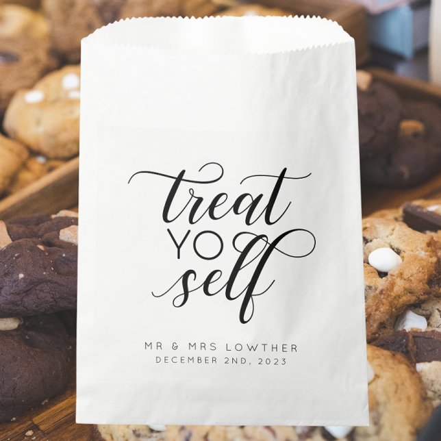 Sachets En Papier Traitez Votre Auto-Calligraphie Style Mariage Fave (Créateur téléchargé)