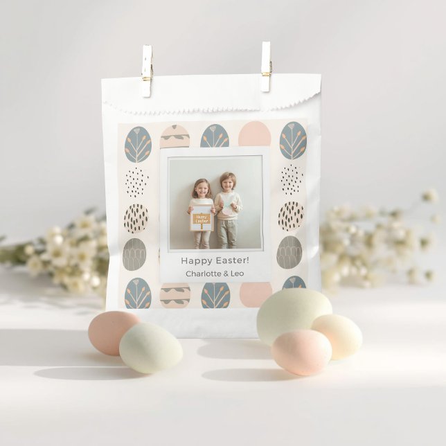 Sachets En Papier Trendy Pastel Easter Photo | Personalized (Créateur téléchargé)