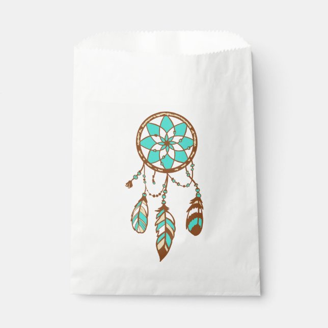 Sachets En Papier Tribal Dream Catcher Native American Boho Mariage (Devant)