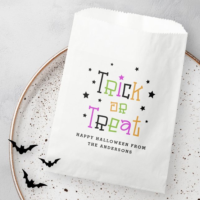 Sachets En Papier Trick ou traiter Happy Halloween (Trick or treat Happy Halloween Favor Bag)