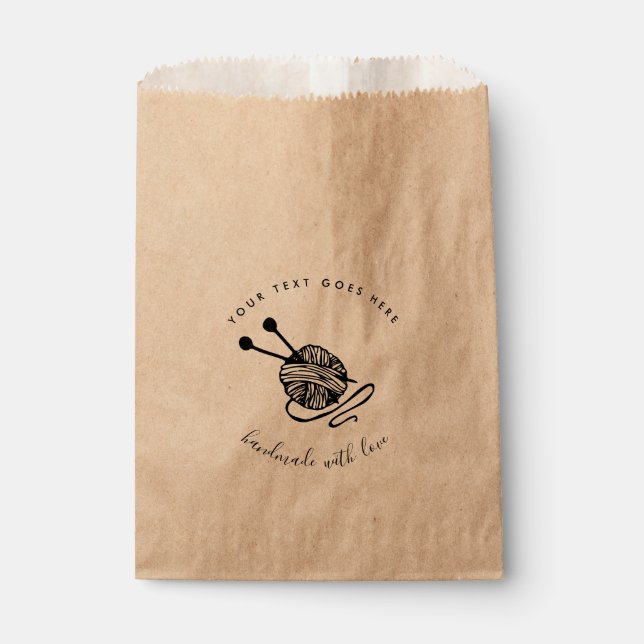 Sachets En Papier Tricot artisanal artisanal papier Kraft Brown (Devant)