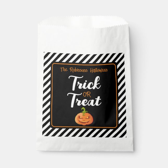 Sachets En Papier tricoter ou traiter halloween fête faveur cadeau a (Devant)
