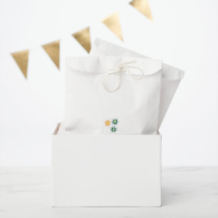 Sachets En Papier trois fleurs aux pétales verts et oranges