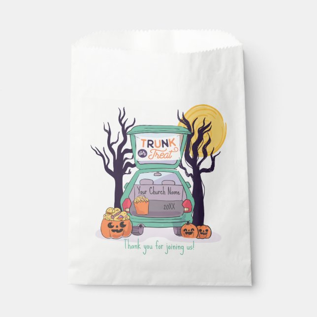 Sachets En Papier Tronc mignon ou traiter Halloween personnalisé (Devant)