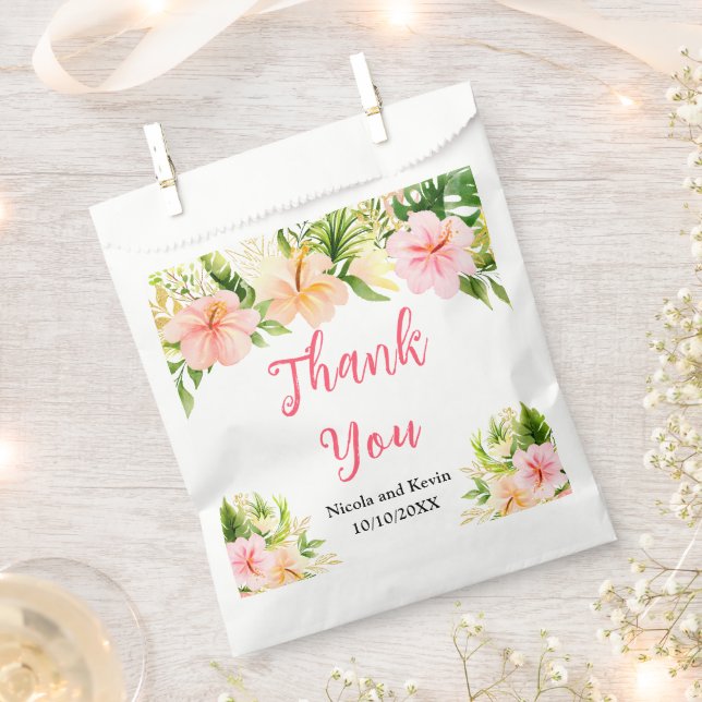 Sachets En Papier Tropical Jungle Floral Wedding (Coupé)