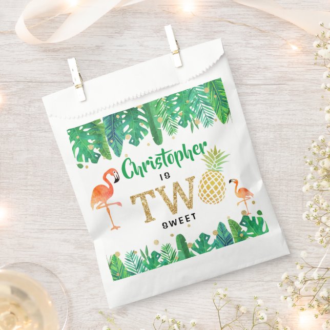 Sachets En Papier Tropical Summer Beach Luau Boys 2e anniversaire (Coupé)