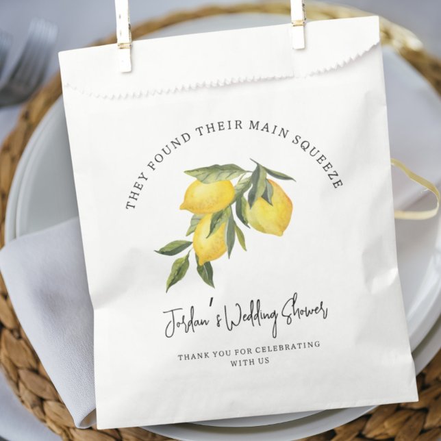 Sachets En Papier Trouvé le coup de cœur aquarelle Citron Mariage Do (Créateur téléchargé)