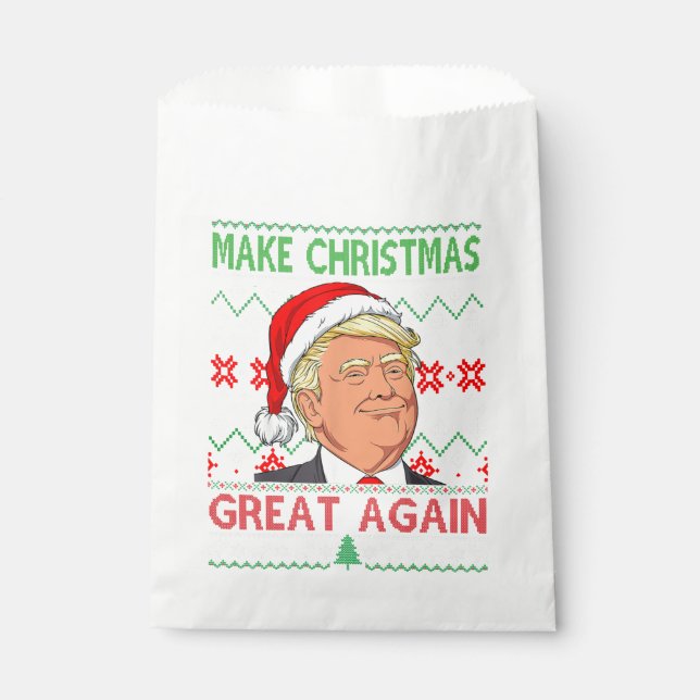 Sachets En Papier Trump drôle Rendre Noël super à nouveau moche sueu (Devant)