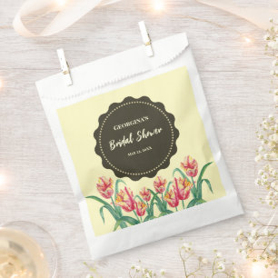 Sachets En Papier Tulipes Parrot Jaune Fleur Florale de Mariage