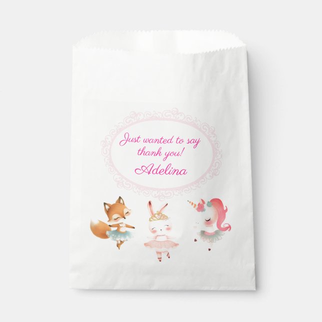 Sachets En Papier Tutu Cute Ballerina Ballet Animaux Fête d'annivers (Devant)