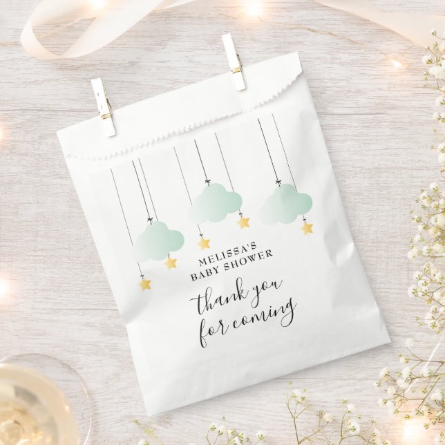 Sachets En Papier Twinkle Twinkle Baby shower neutre genre (Coupé)