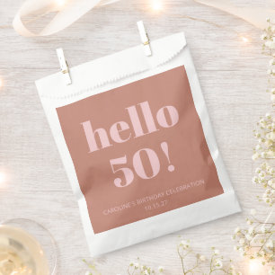 Sachets En Papier Typographie audacieuse Terracotta Blush Anniversai