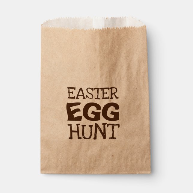 Sachets En Papier Typographie de la chasse aux oeufs de Pâques (Devant)