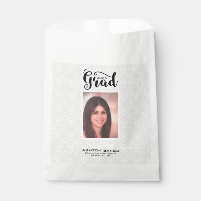 Sachets En Papier Typographie Noire Moderne Et Diplôme Photo (Devant)