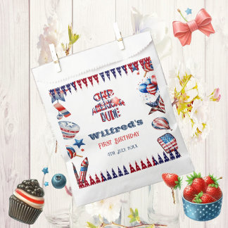 Sachets En Papier Un Américain Dude 4 Juillet Rouge Blanc Bleu Anniv