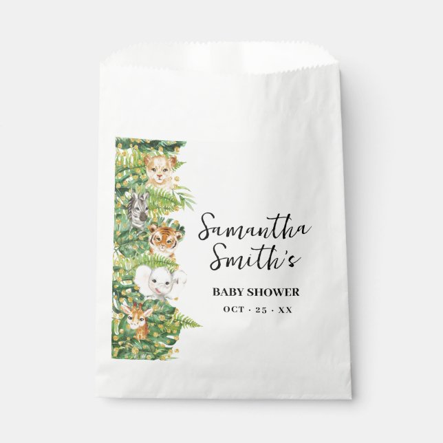 Sachets En Papier Un Baby shower animal sauvage Safari Animal Party (Devant)