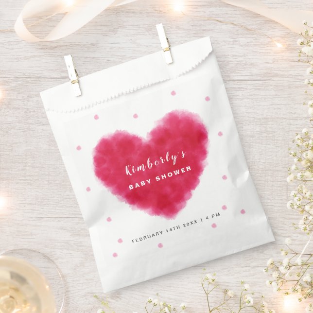 Sachets En Papier Un Baby shower de Valentines un peu amoureux (Coupé)