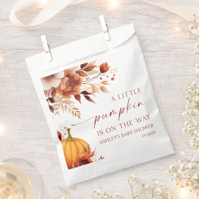Sachets En Papier Un Baby shower Floral Un Peu Citrouille Rusty Burg (Coupé)
