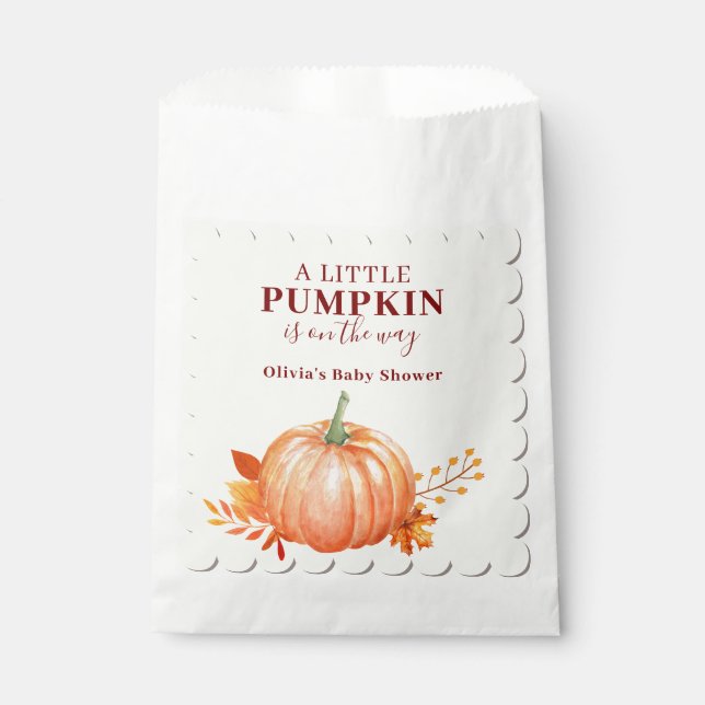 Sachets En Papier Un Baby shower Un Peu Citrouille Automne Rustique  (Devant)