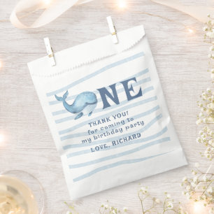 Sachets En Papier UN BALEINE 1er Anniversaire Sous La Mer merci