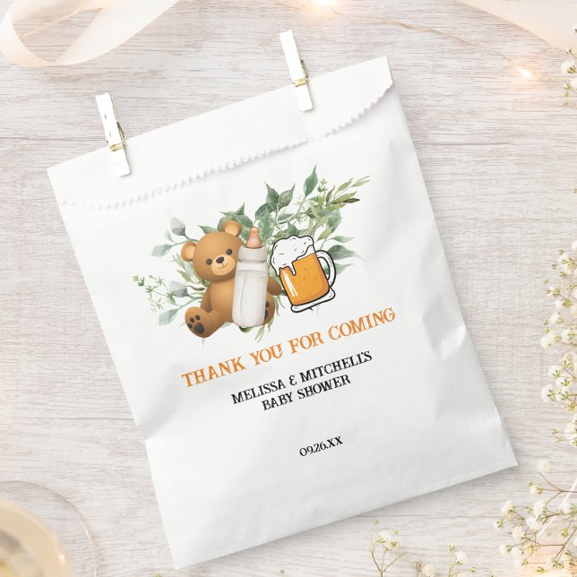 Sachets En Papier Un bébé brasse de la bière d'ours en peluche merci (Créateur téléchargé)