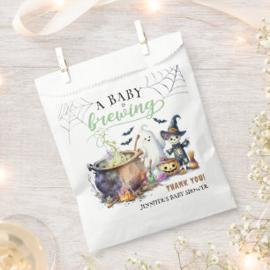 Sachets En Papier Un bébé brasse le Baby shower d'Halloween vert Sag