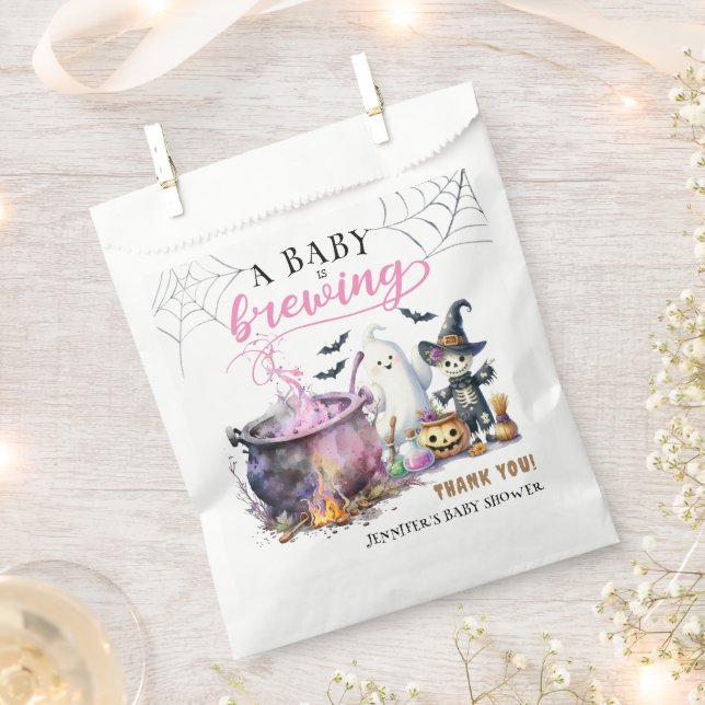 Sachets En Papier Un bébé brasse une fille Baby shower d'Halloween r (Coupé)
