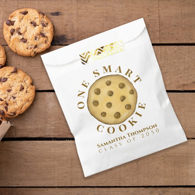 Sachets En Papier Un Cookie Intelligent Diplômé Simple Party Favoris (One Smart Cookie graduation party favor paper bag)
